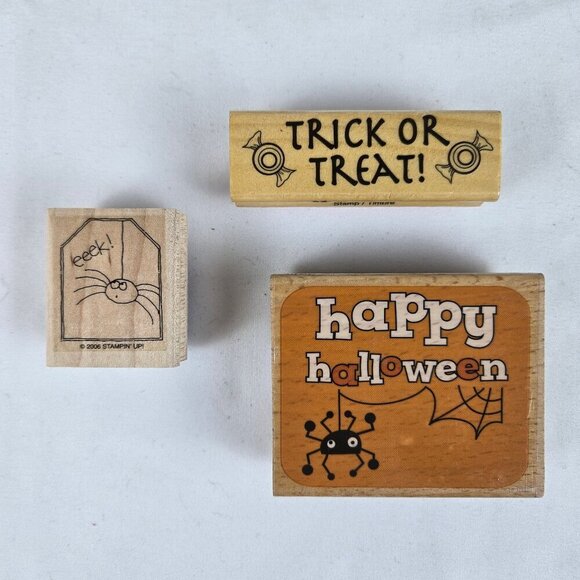 Mixed Brands Bundle of 12 Rubber Stamps with Halloween and Easter Themes - Picture 2 of 10